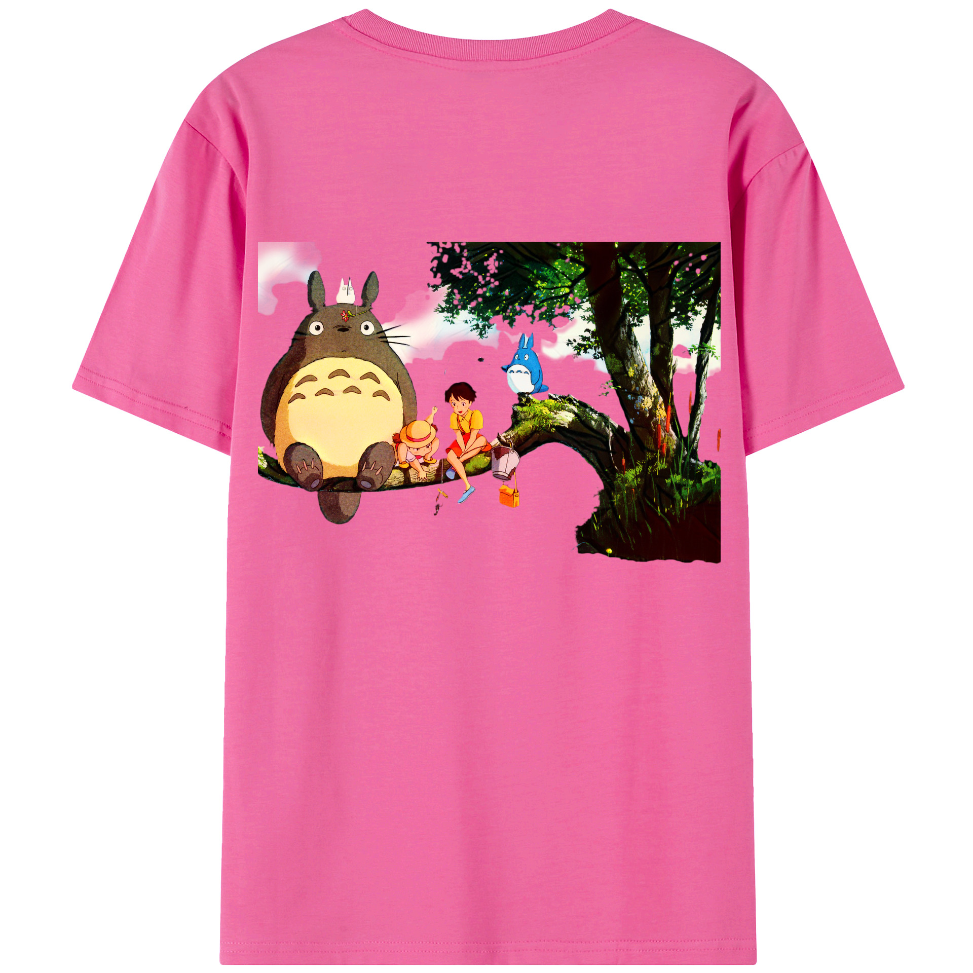 （画像用） となりのトトロ 草壁メイ 草壁サツキ My Neighbor Totoro Satsuki Kusakabe Mei Kusakabe レディース半袖Tシャツ(バックプリント)